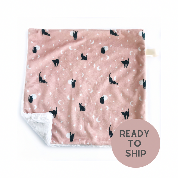 Black Cats on Blush Pink - Lovey
