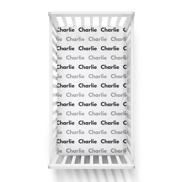 Personalized Name Crib Sheet- NAME REPEAT - Dotboxed