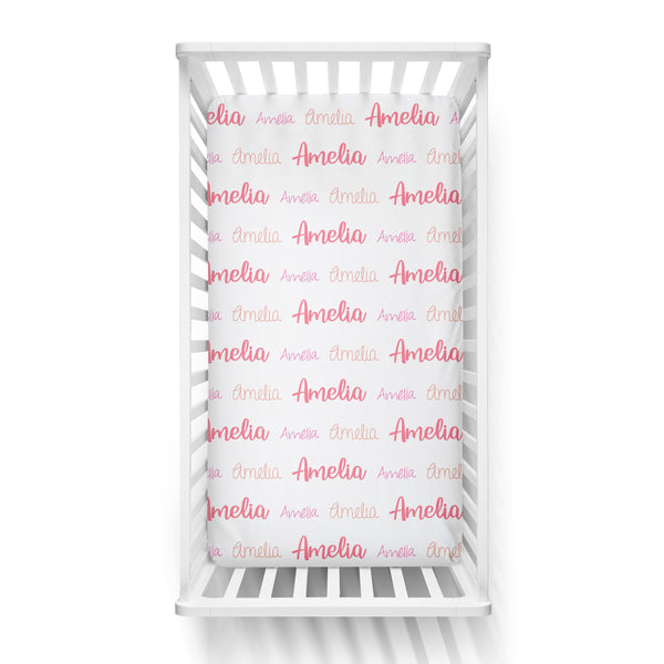 Personalized Name Crib Sheet- MULTI FONT REPEAT