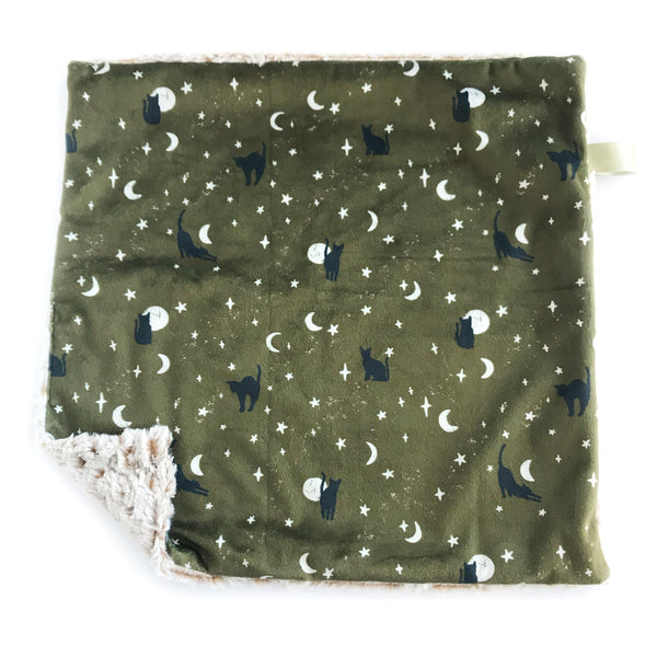 Black Cats on Olive Green - Lovey