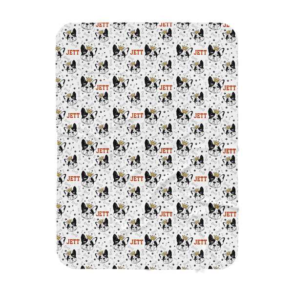 Personalized Name Blanket - BOSTON TERRIER WITH CROWN