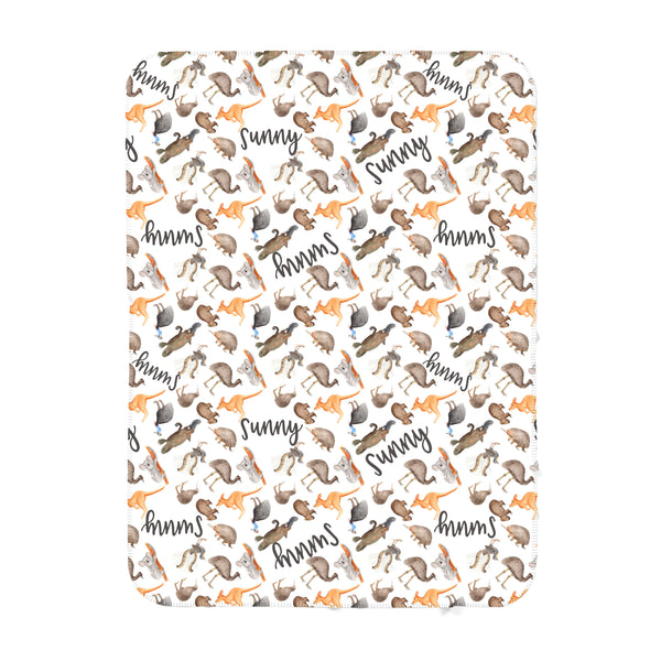 Personalized Name Blanket - AUSTRALIAN ANIMALS - Dotboxed