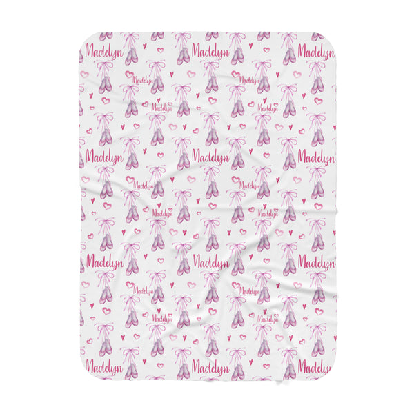 Personalized Name Blanket - BALLET SLIPPERS - Dotboxed