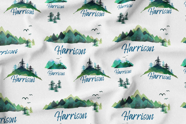 Personalized Name Blanket - MOUNTAINS - Dotboxed