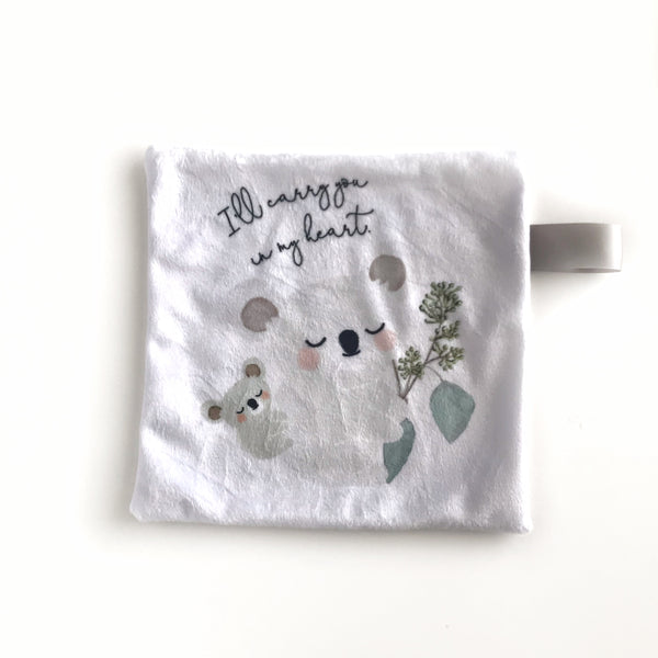 Mini Lovey / Crinkle Lovey - Koala Bear " I'll carry you in my heart"