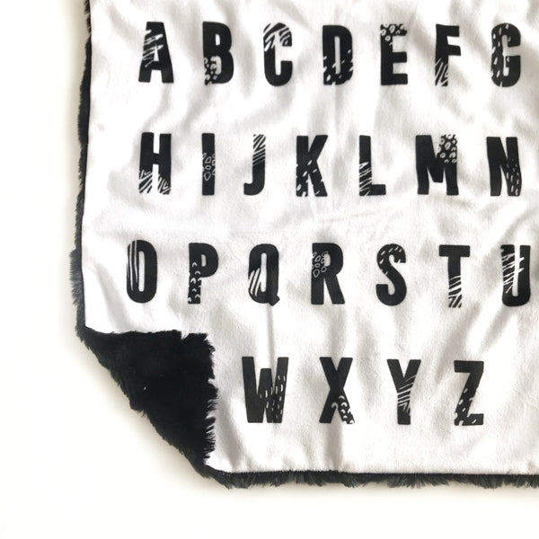 Lovey Blanket - Alphabet Monochrome