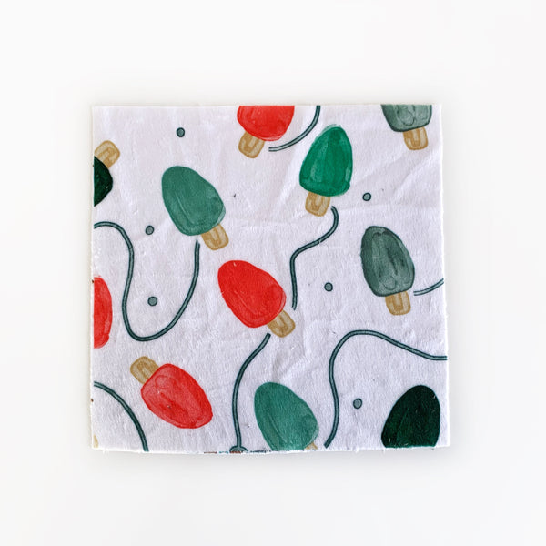 Mini Lovey or Mini Crinkle Blanket - Candy Cane Christmas Lights