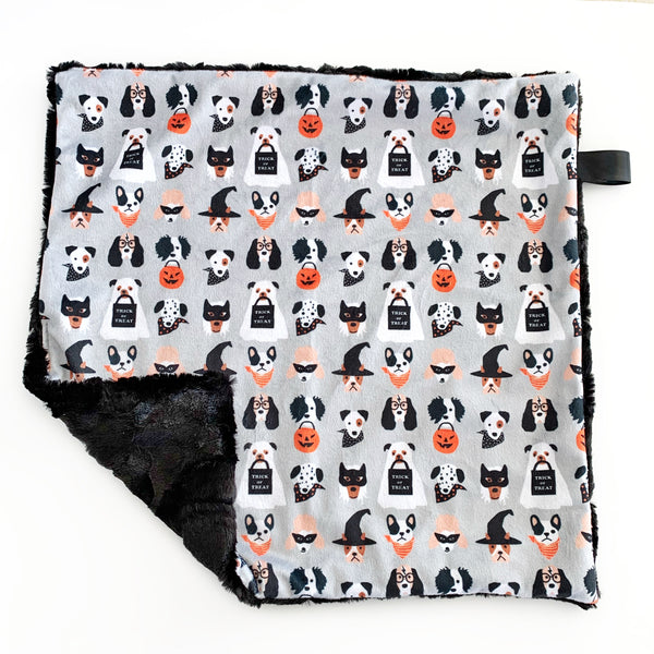Lovey Blanket - Halloween Pups on Grey