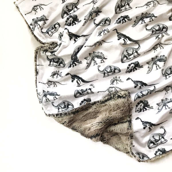 Minky Blanket - Dinosaur Skeleton - Dotboxed