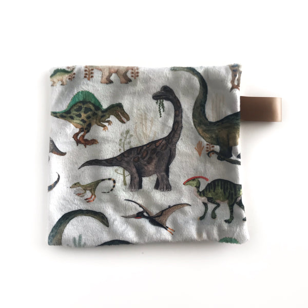 Mini Lovey / Crinkle Lovey - Dinosaurs on Green