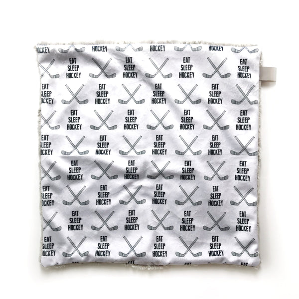 Lovey Blanket - Eat Sleep Hockey on White
