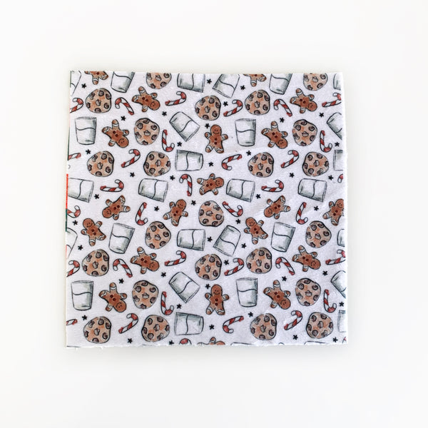 Mini Lovey or Mini Crinkle Blanket - Christmas Milk and Cookies