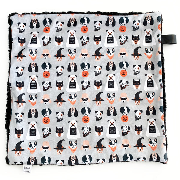 Lovey Blanket - Halloween Pups on Grey