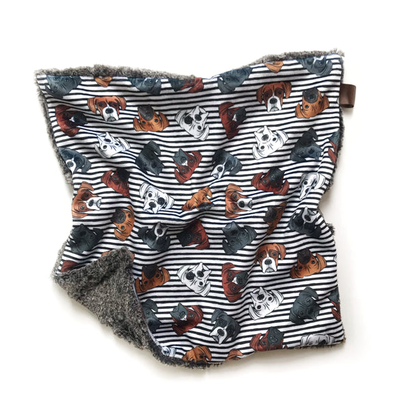 Lovey Blanket - Boxer Dog Stripes* smaller - Dotboxed