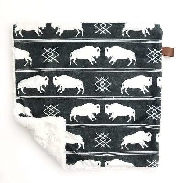 Lovey Blanket - Bison Stripes Dark Olive