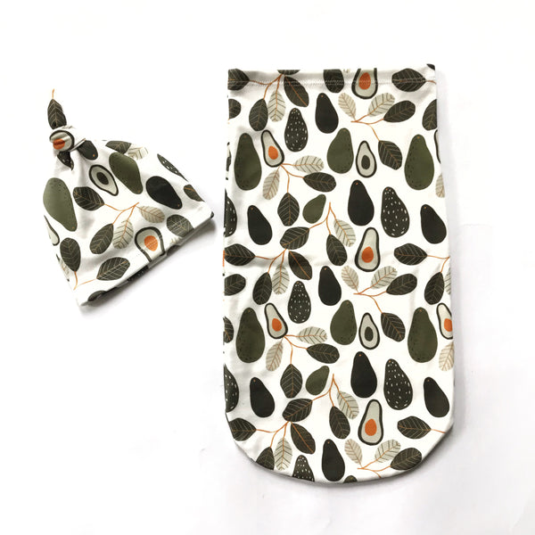 Newborn Sac Set - AVOCADOS ON WHITE - Dotboxed