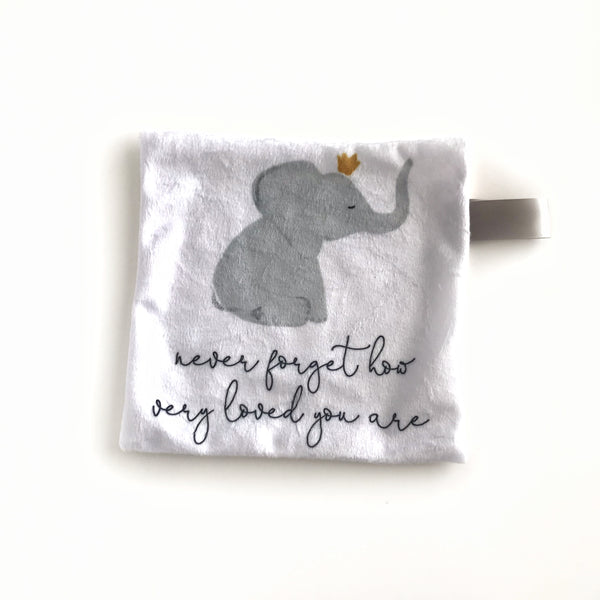 Mini Lovey / Crinkle Lovey - Elephant "how very loved you are”