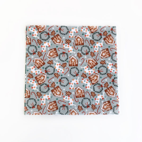 Mini Lovey or Mini Crinkle Blanket - Blue Gingerbread Christmas