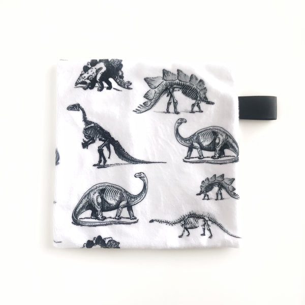 Mini Lovey / Crinkle Lovey - Dinosaur Skeletons on white