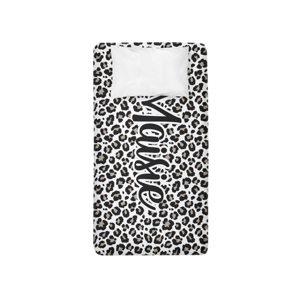Personalized Name Twin Sheet- Leopard - Dotboxed