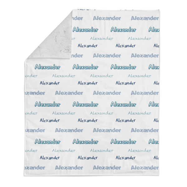 Personalized Name Minky Blanket - ALEXANDER font Style
