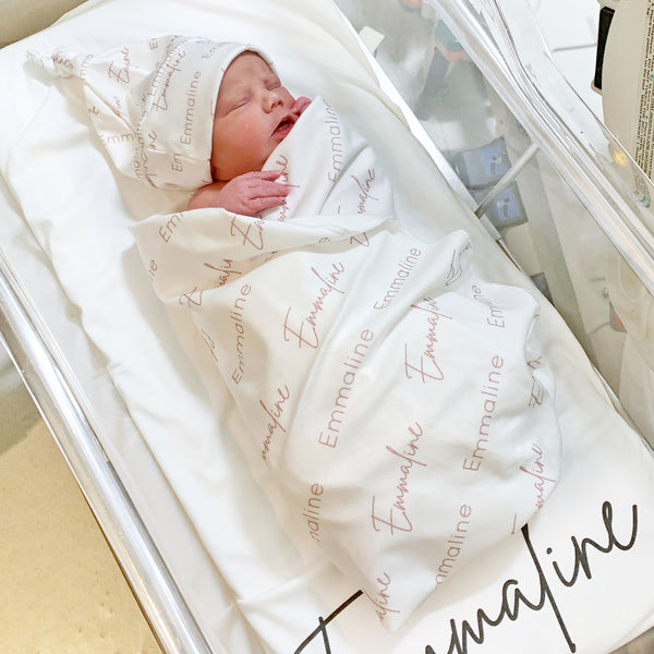 Personalized Name Swaddle Blanket - Single Name - Dotboxed