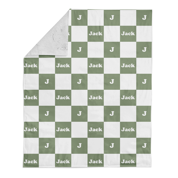 Checkerboard personalized blanket