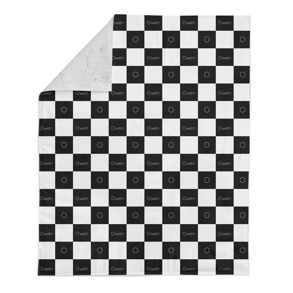 Checkered Blanket Design with Name