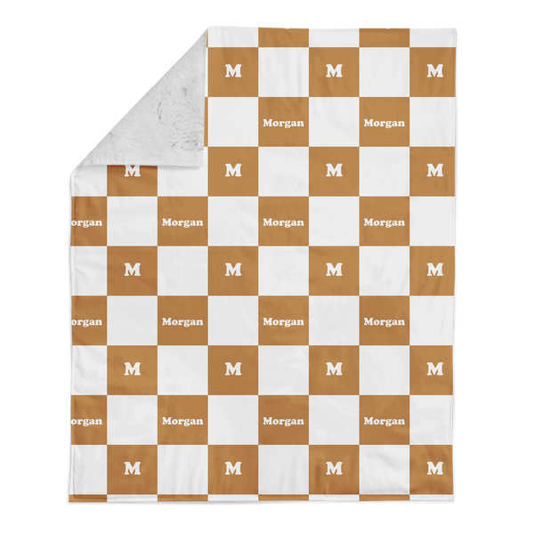 Minimalistic Checkered Minky Blanket