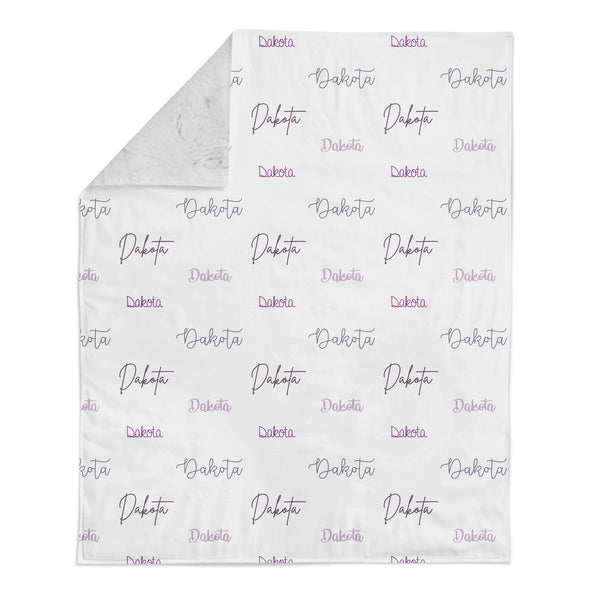 Personalized Name Minky Blanket - DAKOTA font Style