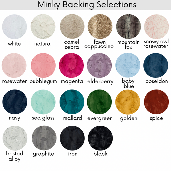 Personalized Name Minky Blanket - BASIC NAME REPEAT WITH COLORED BACKGROUND