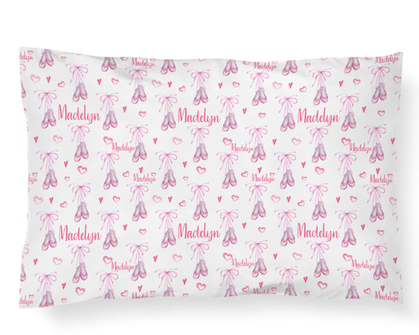 Personalized Name Pillowcase - BALLET SLIPPERS - Dotboxed