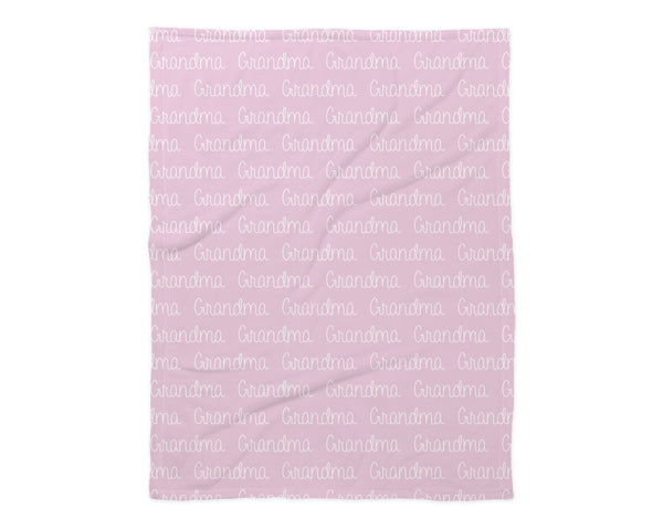 Family Name Minky Blanket - Solid Background Name Repeat *Single Layer