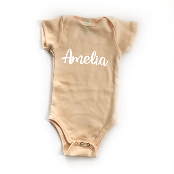 Personalized Name Bodysuit - NUDE PEACH - Dotboxed