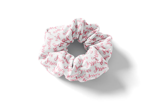 Personalized Name Scrunchie *moisture wicking- Basic Name Repeat - Dotboxed