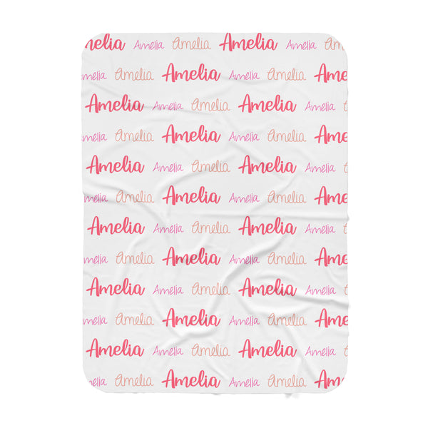 Personalized Name Swaddle Blanket - MULTI FONT REPEAT