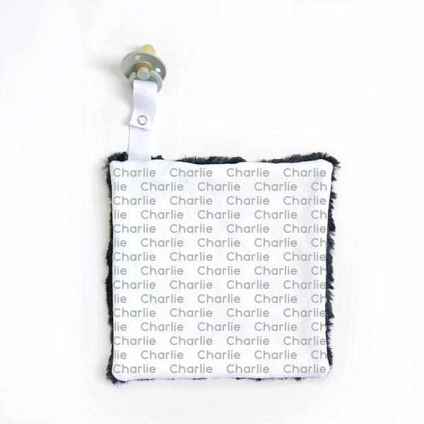 Personalized Name Attached Lovey Blanket - NAME REPEAT - Dotboxed