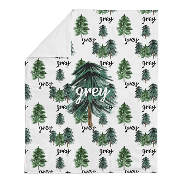 *HOLIDAY LIMITED EDITION* Personalized Name Minky Blanket -  HOLIDAY TREES - Dotboxed