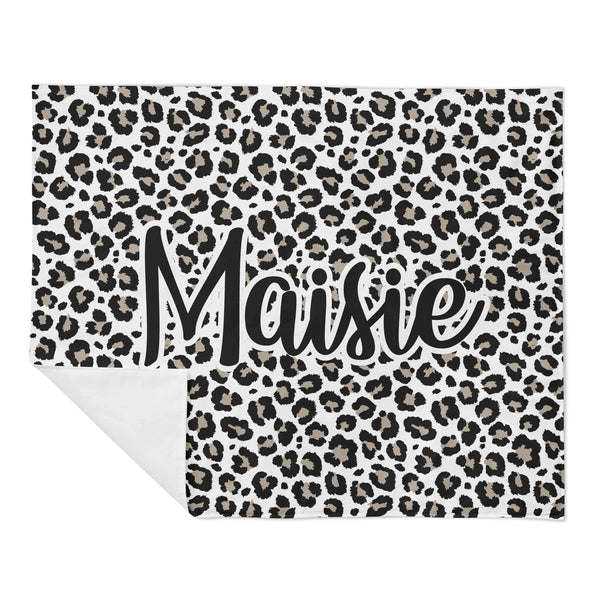 Personalized Name Minky Blanket - Leopard