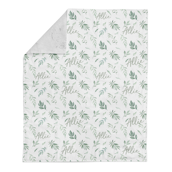 Greenery Personalized Baby Blanket