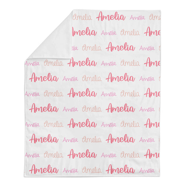 Personalized Name Minky Blanket - MULTI FONT REPEAT