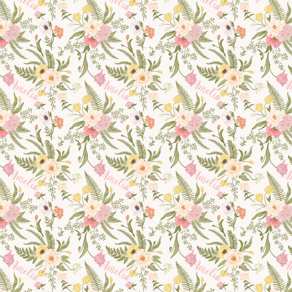 Personalized Name Blanket - Blushing Vintage Floral - Dotboxed