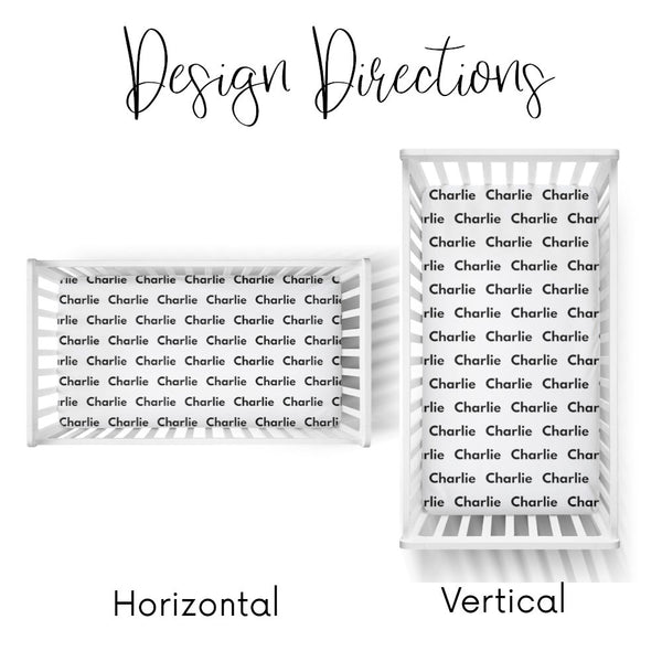 Personalized Name Crib Sheet-  BLUE TRUCKS - Dotboxed