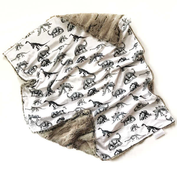 Minky Blanket - Dinosaur Skeleton - Dotboxed