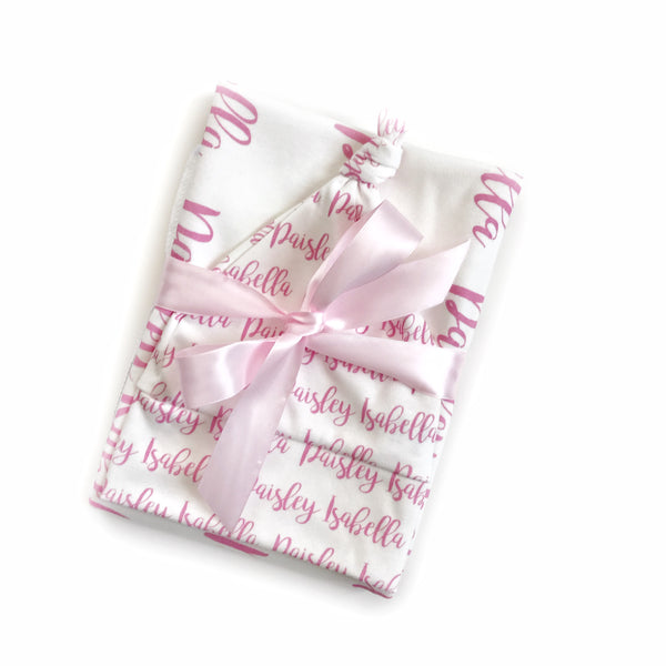 Personalized Swaddle Blanket and Accessory