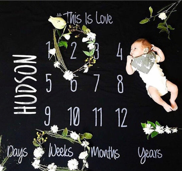 Milestone Blanket in Black - IMPERFECT - Dotboxed