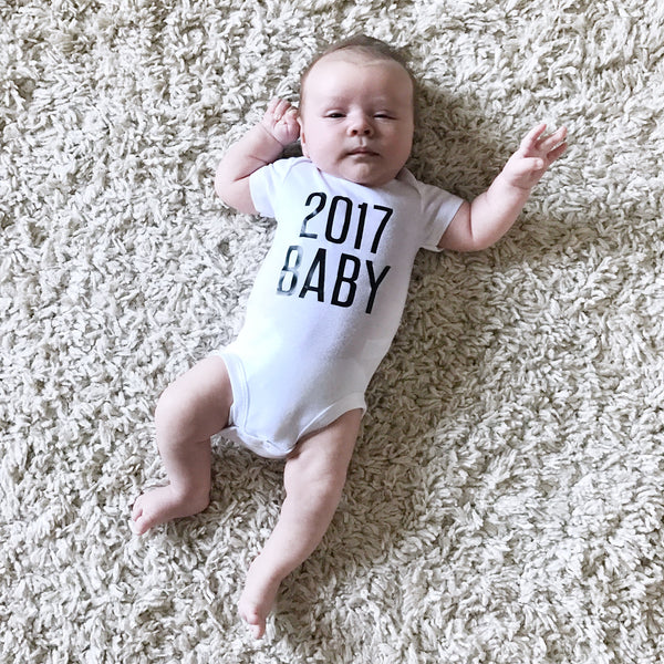 2017 baby (bold font) announcement - BODYSUIT - Dotboxed
