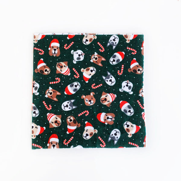 Mini Lovey or Mini Crinkle Blanket - Christmas Dogs on Green