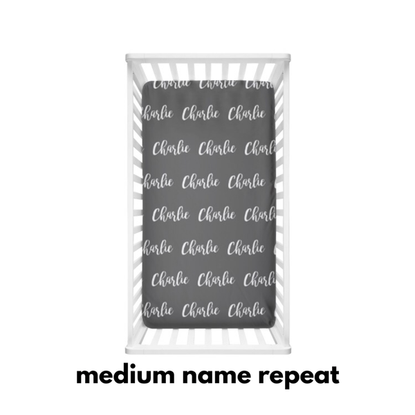 Medium Name Repeat on Coloured Background - Personalized Name Bedding - Dotboxed