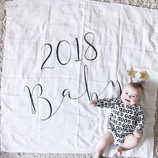 MUSLIN SWADDLE BLANKET - 2018 BABY - Dotboxed